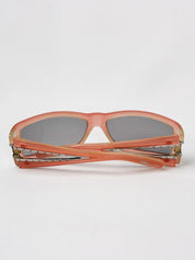 Blumarine 2000s Coral Rhinestone Cutout Sunglasses