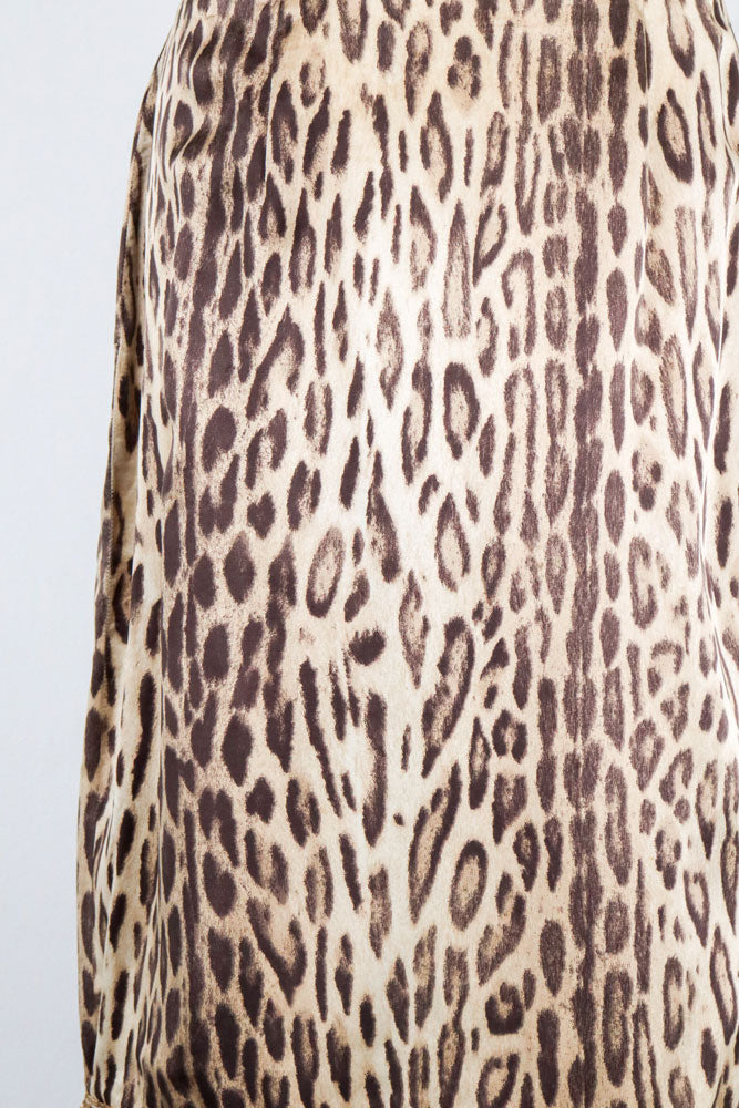 Blumarine Leopard Print Midi Skirt – 100% Silk – S