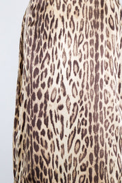 Blumarine Leopard Print Midi Skirt – 100% Silk – S