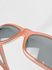 Blumarine 2000s Coral Rhinestone Cutout Sunglasses