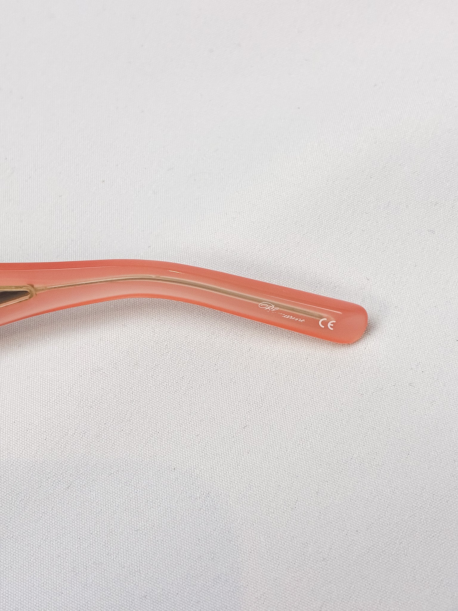 Blumarine 2000s Coral Rhinestone Cutout Sunglasses