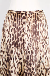 Blumarine Leopard Print Midi Skirt – 100% Silk – S