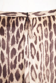 Blumarine Leopard Print Midi Skirt – 100% Silk – S