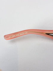 Blumarine 2000s Coral Rhinestone Cutout Sunglasses
