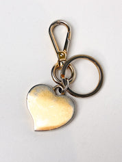 Prada 2000s Navy Enamel Logo Heart Keyring