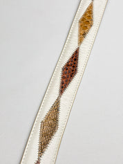 Dania for Andrew's Milano Cream Leather Snakeskin-Trim Belt
