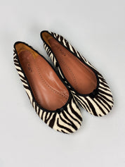 Alaïa Paris 2000s Zebra Print Calf Hair Ballet Flats - EU 39.5 / US 9