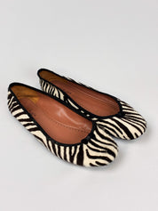 Alaïa Paris 2000s Zebra Print Calf Hair Ballet Flats - EU 39.5 / US 9