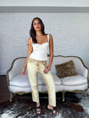 Roberto Cavalli 2000s Faded Gold Straight-Leg Jeans