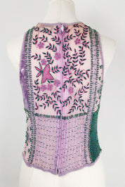 Aftershock 100% SIlk Beaded Purple Top – S