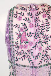 Aftershock 100% SIlk Beaded Purple Top – S