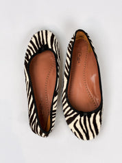 Alaïa Paris 2000s Zebra Print Calf Hair Ballet Flats - EU 39.5 / US 9