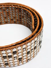 HTC Los Angeles Studded Leather Belt with Crystal Accents - W30-W34