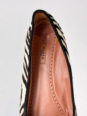 Alaïa Paris 2000s Zebra Print Calf Hair Ballet Flats - EU 39.5 / US 9