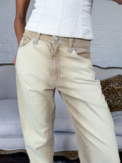 Roberto Cavalli 2000s Faded Gold Straight-Leg Jeans