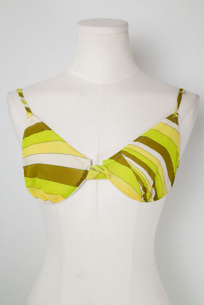 Emilio Pucci Lingerie 100% Silk Striped Bra Top – 30A/B