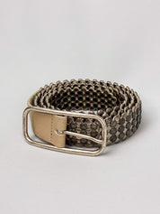 2000s Tan Leather Dome Stud Belt - 95