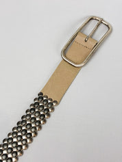 2000s Tan Leather Dome Stud Belt - 95