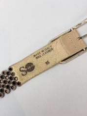 2000s Tan Leather Dome Stud Belt - 95