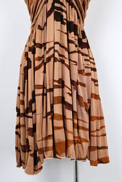 Roberto Cavalli Brown Abstract Mini Dress – S