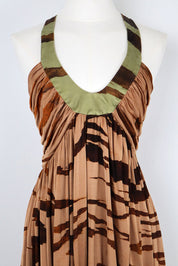 Roberto Cavalli Brown Abstract Mini Dress – S