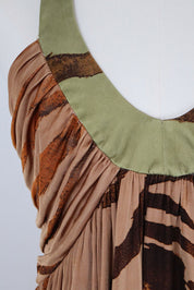 Roberto Cavalli Brown Abstract Mini Dress – S