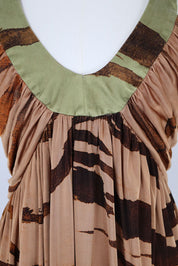 Roberto Cavalli Brown Abstract Mini Dress – S