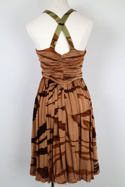 Roberto Cavalli Brown Abstract Mini Dress – S