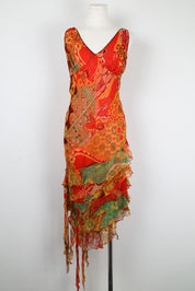 Derhy Multicolor Floral Ruffle Mini Dress – S