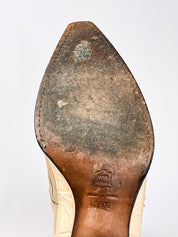 2000s Tan Suede and Gold Inlay Western Boots - EU 39.5