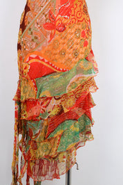 Derhy Multicolor Floral Ruffle Mini Dress – S