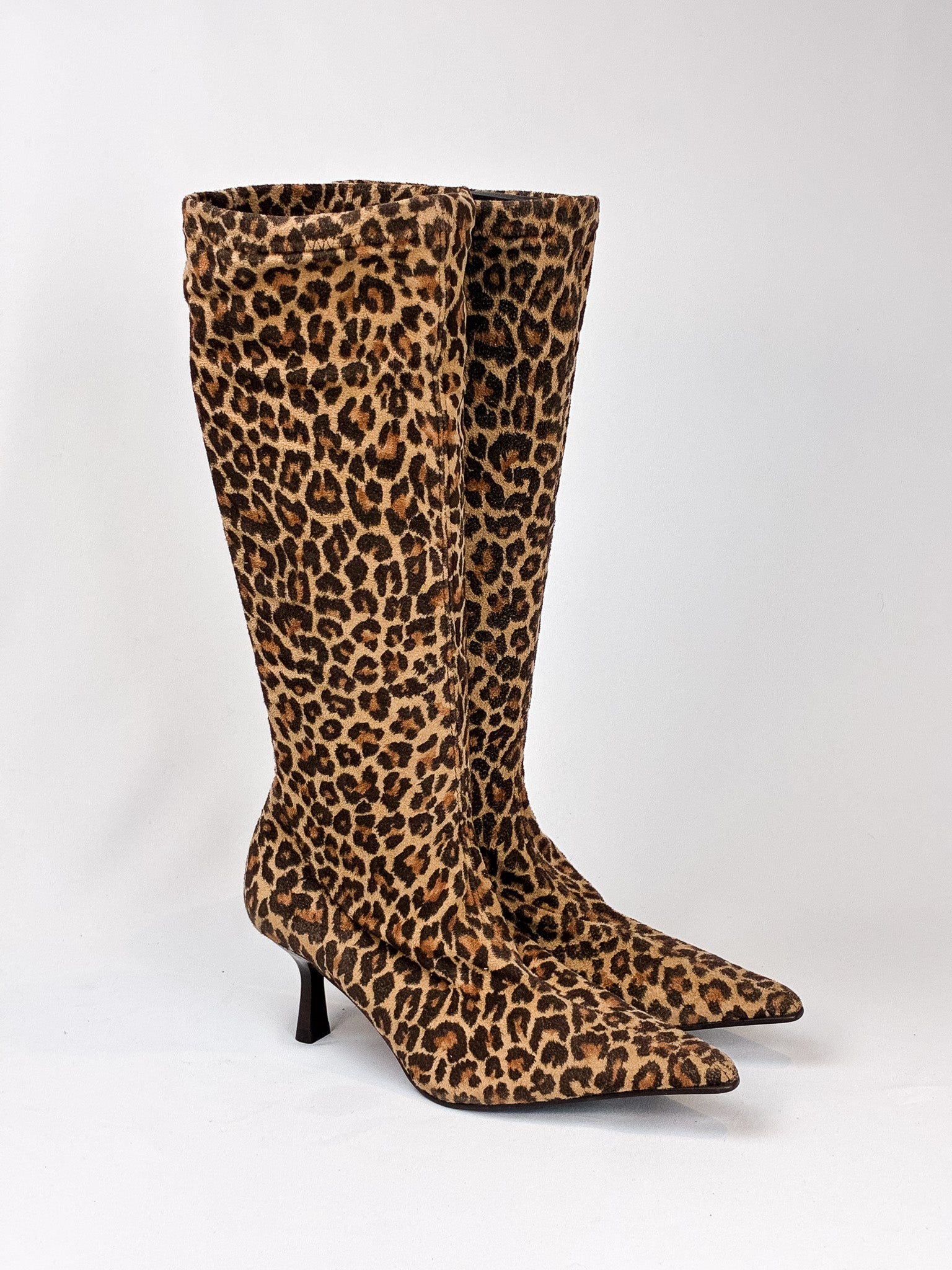 Xtrix 2000s Leopard Print Pointed Toe Knee High Boots - EU 36 / US 6