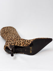 Xtrix 2000s Leopard Print Pointed Toe Knee High Boots - EU 36 / US 6