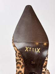 Xtrix 2000s Leopard Print Pointed Toe Knee High Boots - EU 36 / US 6