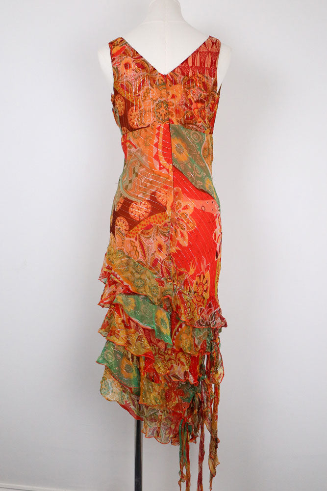 Derhy Multicolor Floral Ruffle Mini Dress – S