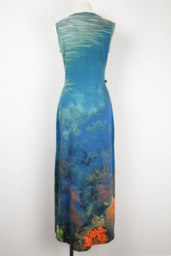 Cavalli Jeans Coral Reef Print Maxi Dress – L/XL