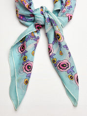 Blue Floral Print Scarf