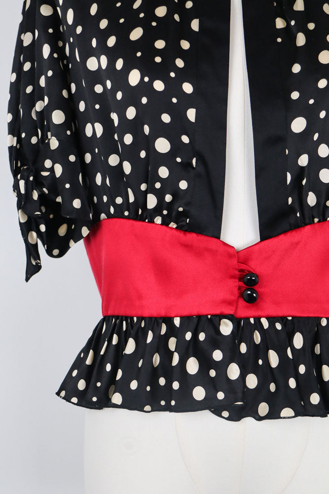 Dolce & Gabbana 100% Silk Polka Dot Top – M/L