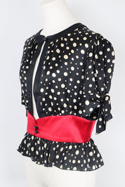 Dolce & Gabbana 100% Silk Polka Dot Top – M/L