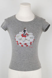 Fiorucci Grey Wedding Cake Graphic Baby Tee – XS