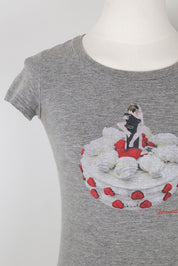 Fiorucci Grey Wedding Cake Graphic Baby Tee – XS