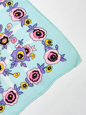 Blue Floral Print Scarf