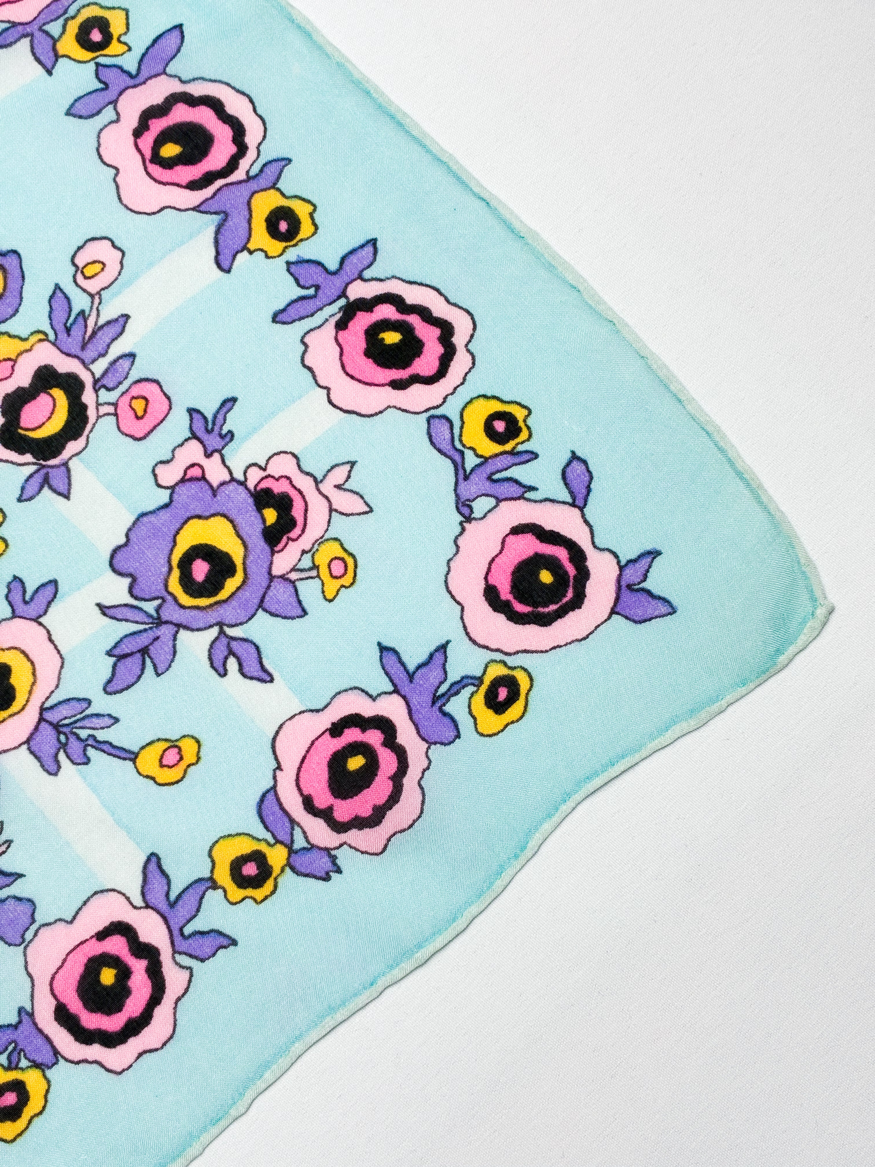 Blue Floral Print Scarf