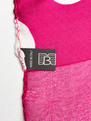 Magenta Polka Dot Fringed Scarf
