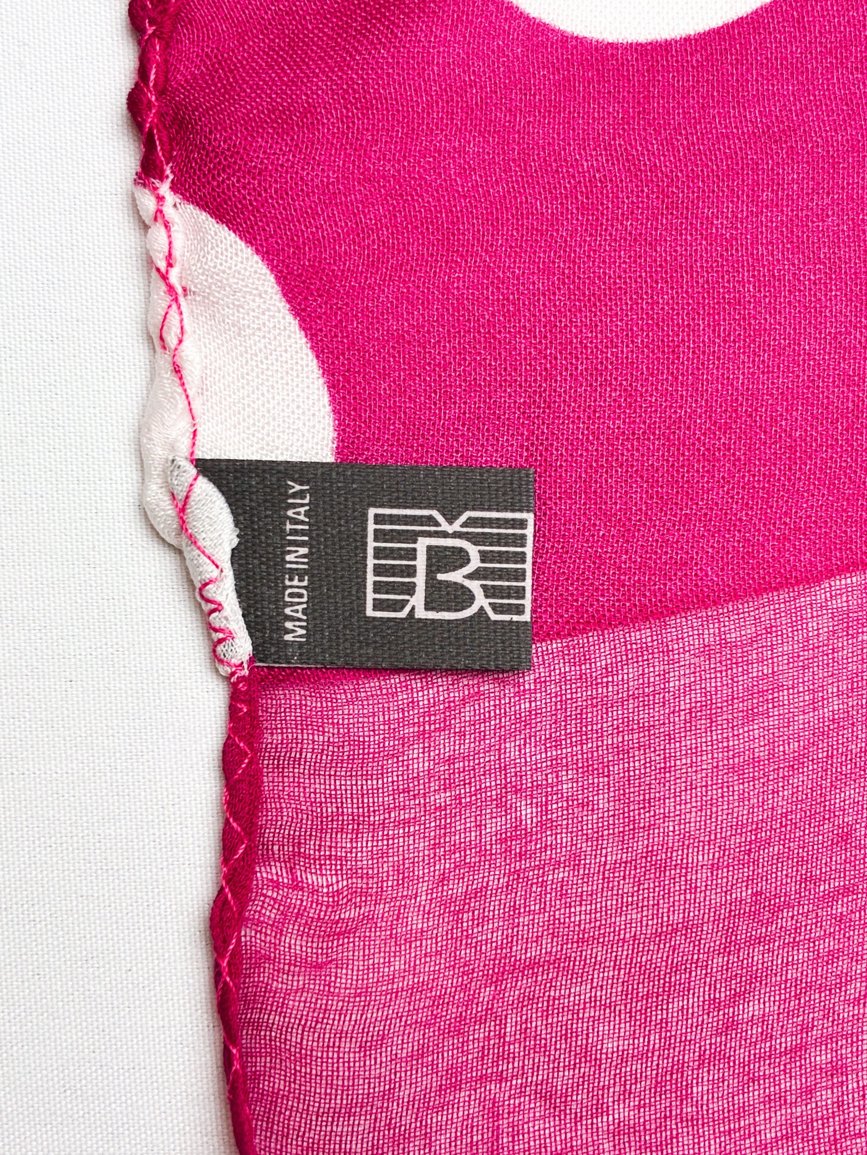 Magenta Polka Dot Fringed Scarf