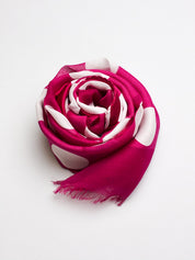 Magenta Polka Dot Fringed Scarf
