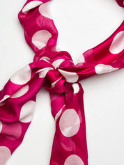Magenta Polka Dot Fringed Scarf
