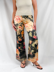Class Roberto Cavalli 2000s Baroque Floral Silk Pants - S/M