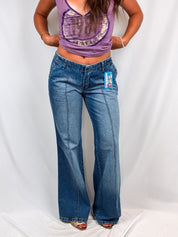 Morris Jeans Division 2000s Medium Wash Wide-Leg Flare Jeans - W30