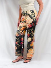 Class Roberto Cavalli 2000s Baroque Floral Silk Pants - S/M